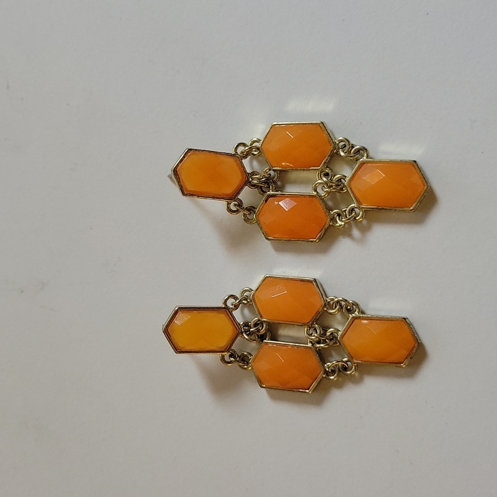 Orange Art Deco Earrings